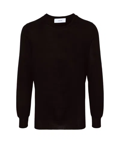 Lardini Long-sleeved Sweater In Brown