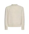 Lardini Ivory Bouclé-effect Crewneck Sweater In Nude