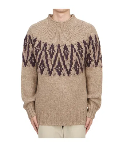 Lardini Long-sleeved Sweater In Nude
