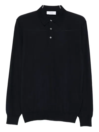 Lardini Long-sleeves Polo Shirt In Blue