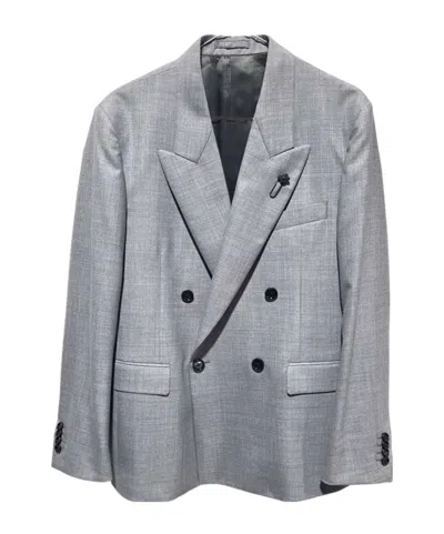 LARDINI DOUBLE-BREASTED PEAK-LAPEL BLAZER