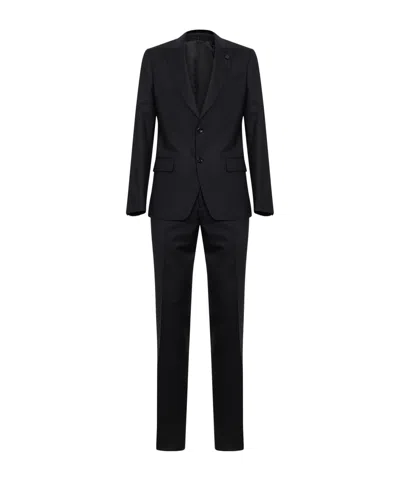 Lardini Long-sleeved Blazer And Trousers Set In Animal Print