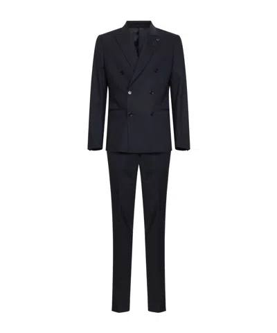 Lardini Long-sleeved Blazer And Trousers Set In Animal Print