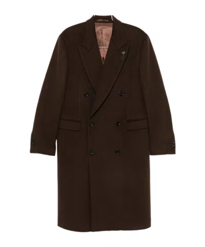 Lardini Long-sleeved Coat In Brown