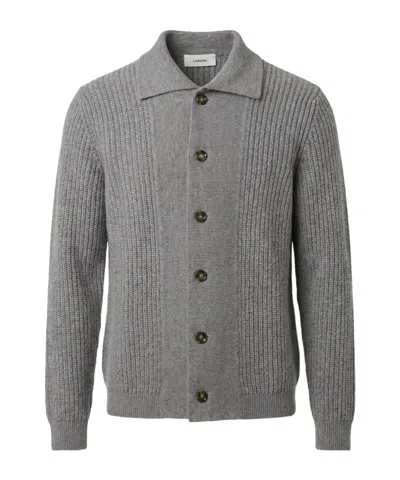 Lardini Long-sleeved Knitted Cardigan In Gray