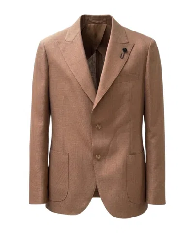 Lardini Long-sleeved Suit Jacket In Animal Print