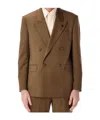 Lardini Soiree Double Breasted Four Button Jacket In Brown