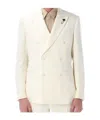 Lardini Double-breasted Blazer In White