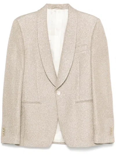 Lardini Lurex Blazer In Gold