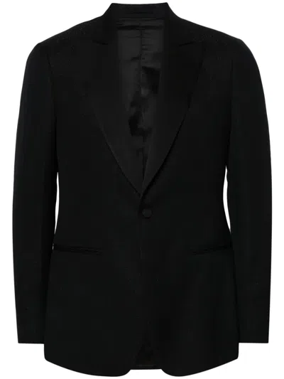 Lardini Lurex-detail Single-breasted Blazer In Black