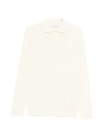 Lardini Luxurious Long-sleeved Polo Shirt For Men In Neutral