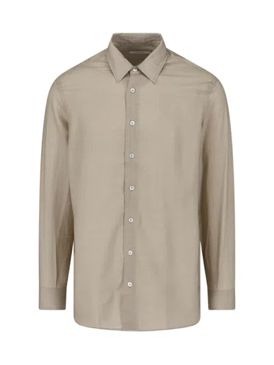 Lardini Taupe Lyocell Dotted Pattern Shirt In Multi