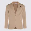 Lardini Lapel Button Front Textured Pockets Suit In Nude