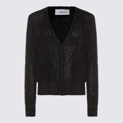 Lardini Blue Black Viscose Knitwear In Blueblack