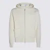 Lardini Crewneck Sweater With Front Pockets And Hood In Neutral