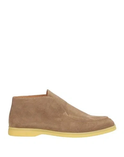 Lardini Man Ankle Boots Sand Size 9 Leather In Beige