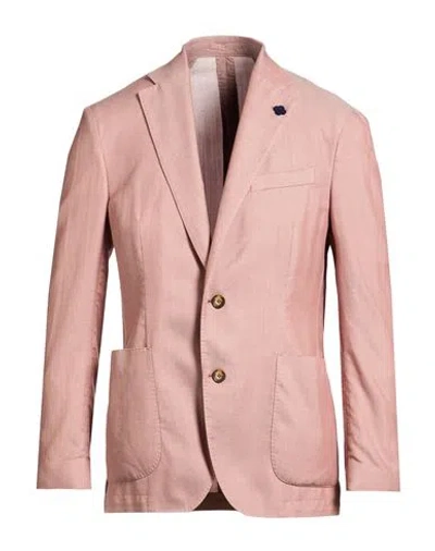 Lardini Man Blazer Antique Rose Size 44 Tencel, Wool In Pink
