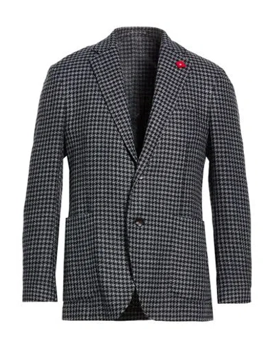 Lardini Man Blazer Azure Size 40 Wool, Cotton, Polyamide In Blue