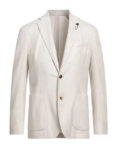 Lardini Man Blazer Beige Size 42 Cashmere, Silk In Neutral
