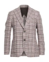 Lardini Man Blazer Beige Size 40 Wool, Linen In Brown