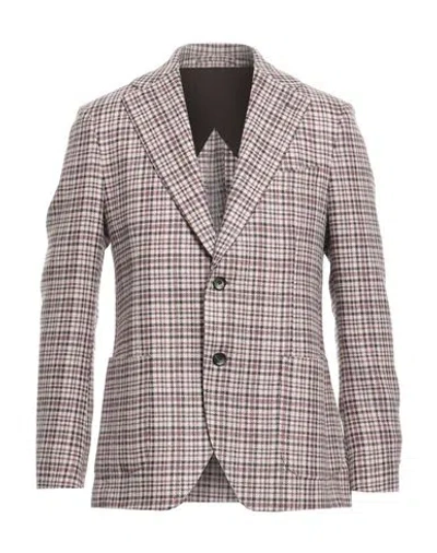 Lardini Man Blazer Beige Size 40 Wool, Linen In Sand