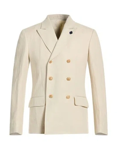Lardini Man Blazer Beige Size 42 Linen In Neutral