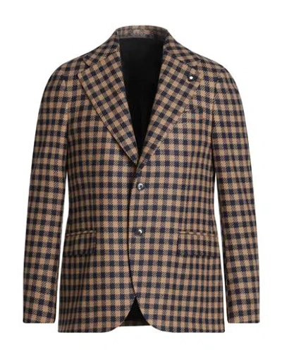 Lardini Man Blazer Beige Size 42 Wool, Polyamide