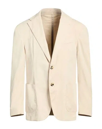 Lardini Man Blazer Beige Size 44 Cotton, Elastane In Neutral