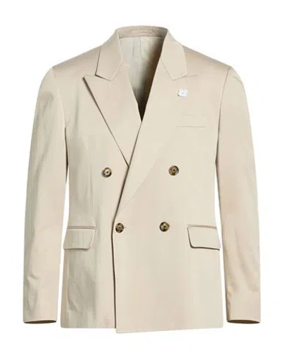 Lardini Man Blazer Beige Size 44 Cotton, Elastane In Neutral