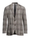 Lardini Man Blazer Khaki Size 40 Linen, Silk, Wool In Beige