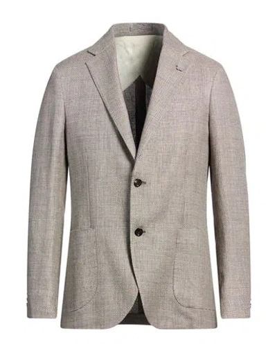 Lardini Man Blazer Beige Size 42 Linen, Wool