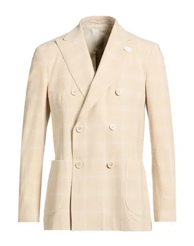 Lardini Man Blazer Beige Size 44 Viscose, Cotton In Neutral