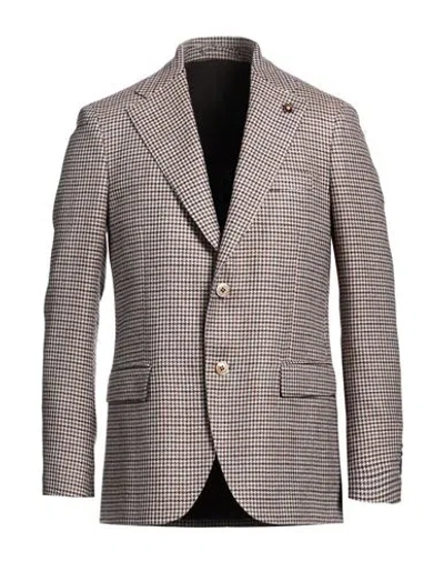 Lardini Man Blazer Beige Size 38 Wool, Linen In Beige