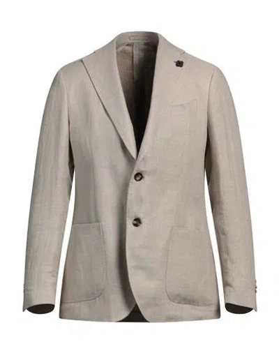 Lardini Man Blazer Beige Size 46 Linen