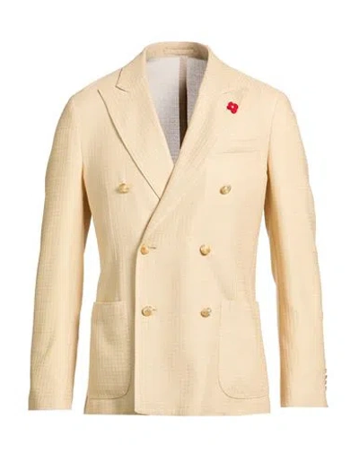 Lardini Man Blazer Beige Size 48 Cotton In Brown
