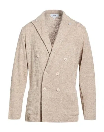 Lardini Man Blazer Beige Size L Linen In Brown