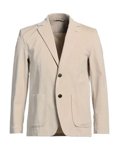 Lardini Man Blazer Beige Size M Cotton, Elastane