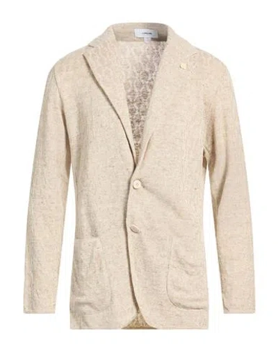Lardini Man Blazer Beige Size Xxl Linen In Neutral