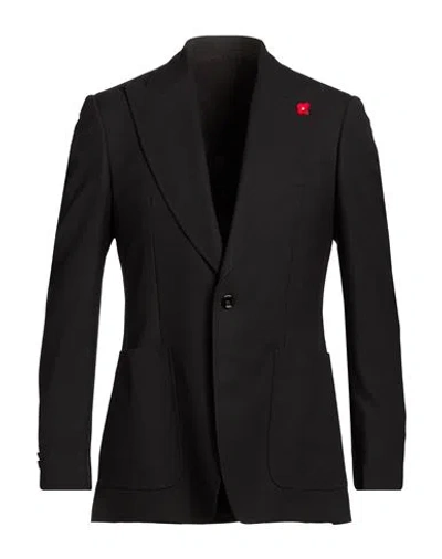 Lardini Man Blazer Black Size 36 Wool
