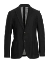Lardini Man Blazer Black Size 38 Cotton, Linen In Black