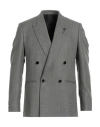 Lardini Grey Pied De Poule Double Breasted Blazer In Black