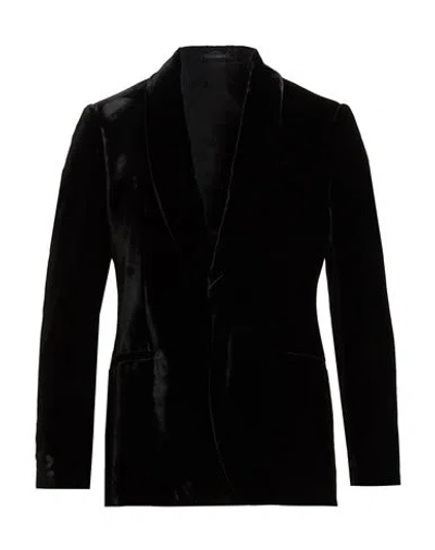 Lardini Man Blazer Black Size 40 Cotton