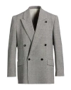 Lardini Man Blazer Black Size 40 Polyester, Wool, Elastane In Gray