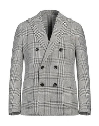 Lardini Man Blazer Black Size 40 Wool, Silk