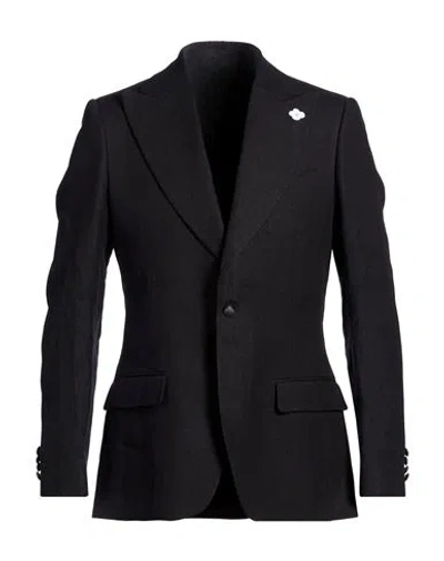 Lardini Man Blazer Black Size 42 Linen