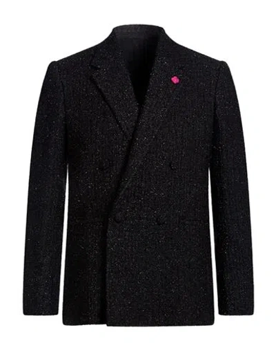 Lardini Man Blazer Black Size 42 Polyamide, Wool, Acrylic, Silk