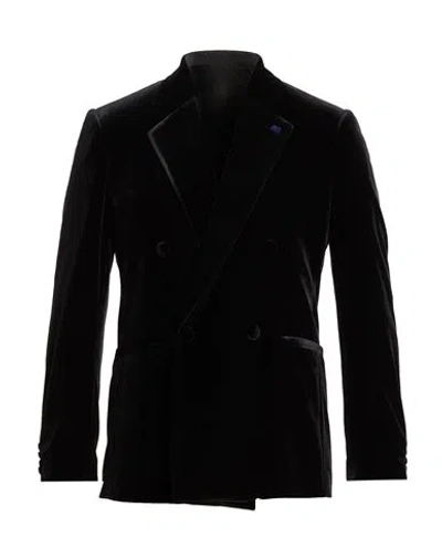 Lardini Man Blazer Black Size 42 Polyester, Elastane