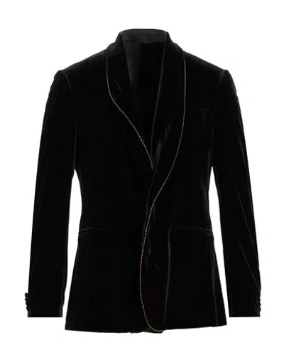 LARDINI LARDINI MAN BLAZER BLACK SIZE 42 POLYESTER, ELASTANE