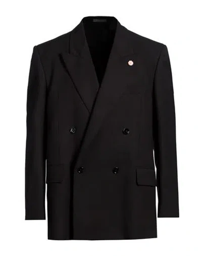 Lardini Man Blazer Black Size 42 Virgin Wool, Elastane