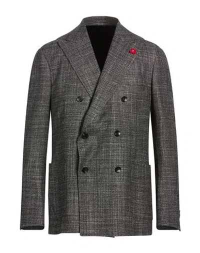 Lardini Man Blazer Black Size 42 Virgin Wool, Silk
